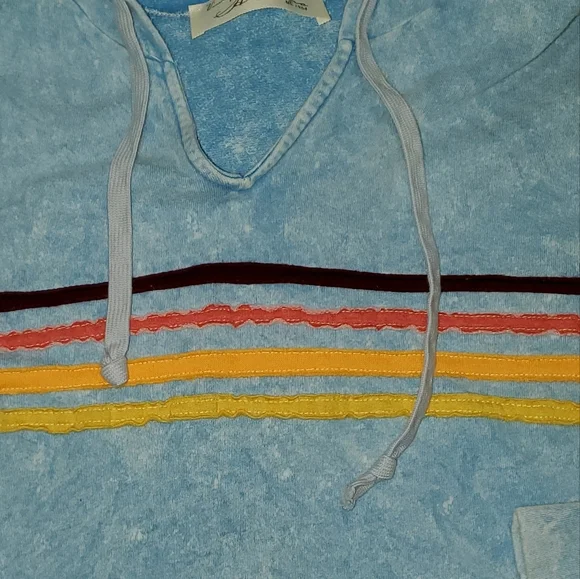 Vintage Havana Blue Terry Cloth Hoodie - Picture 8 of 9